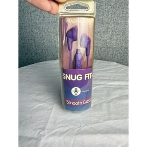 Purple Magnavox SNUG FIT+ 4820M Gummy Earbuds Microphone NIB